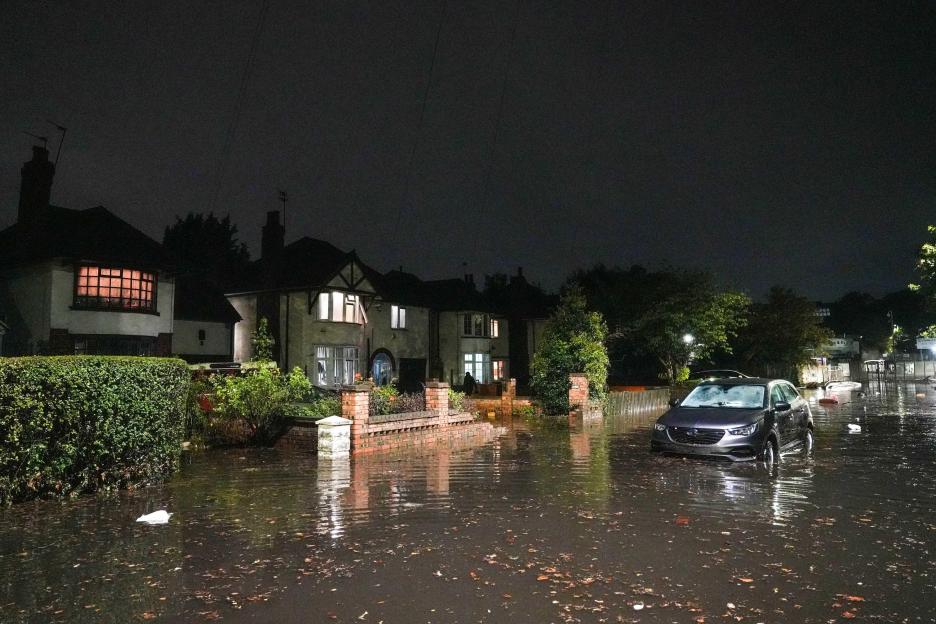 Church Road, Birmingham, 26th August 2026. Two cars have been flooded on Church Road in Birmingham, Several others were also swamped in their driveways with residents bainling water out. Severe rainfall fell within an hour as lightning also lashed th