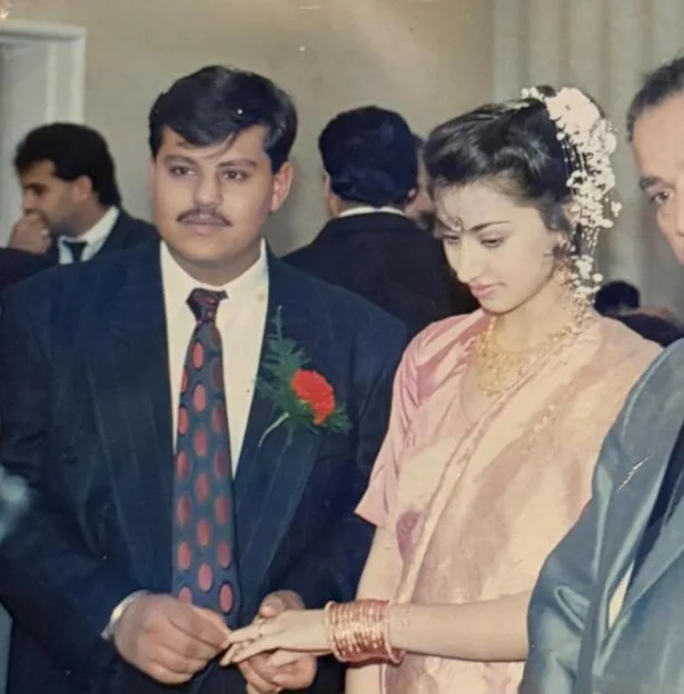 Jinda Mann and her husband Bindu on their wedding day.