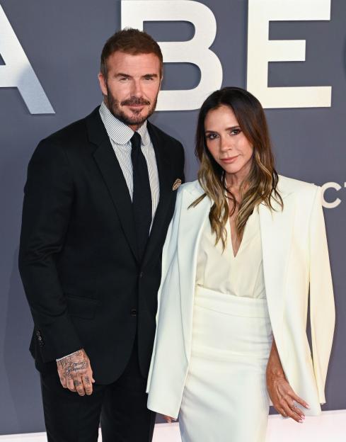David and Victoria Beckham on the red carpet.