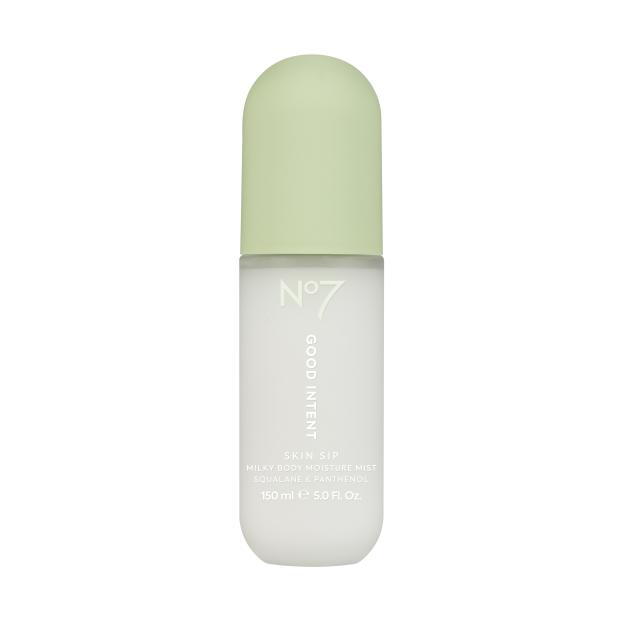 No7 Good Intent Skin Sip Milky Body Moisture Mist with Squalane & Panthenol, 150ml.