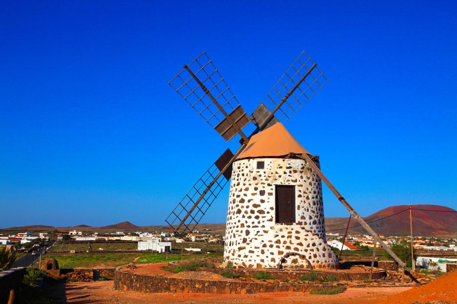 Windmill in Lajares, Canary Islands, Fuerteventura.