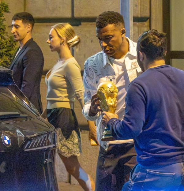 *EXCLUSIVE* Real Madrid star Kylian Mbappe enjoys a date night in Madrid with girlfriend Ester Exposito. *Shot May 7, 2026*