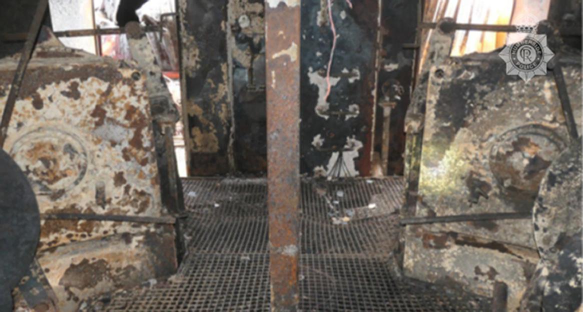 Damage on the container ship Solong after a collision.