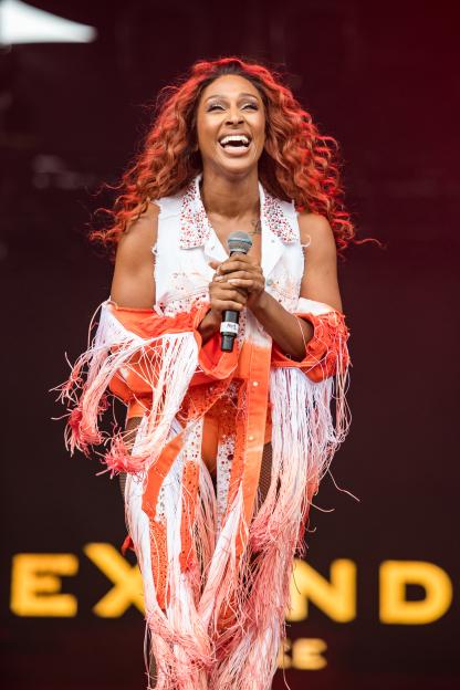 Alexandra Burke performing on the Main Stage during Mighty Hoopla 2021.