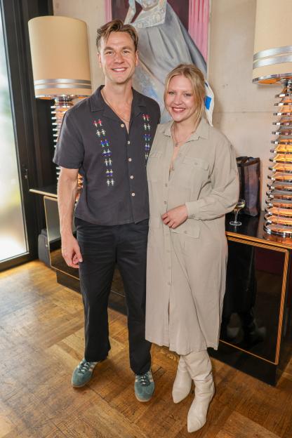 Wilf Scolding and Self Esteem aka Rebecca Lucy Taylor pose for a photo.