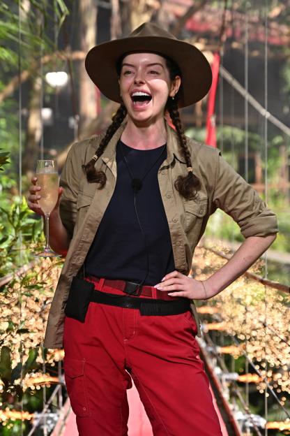 Maura Higgins celebrating her eviction from "I'm a Celebrity...Get Me Out of Here!"