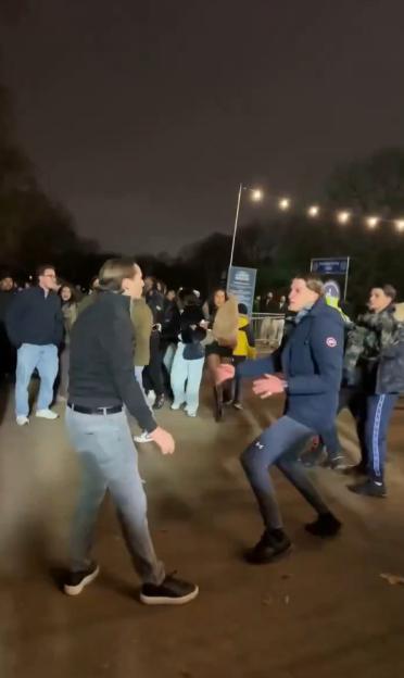 'Stunning Footage Captures Winter Wonderland Mayhem: Yobs Brawl While Families Watch in Shock'