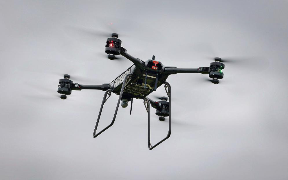 Malloy T150 uncrewed aerial system lifting off.