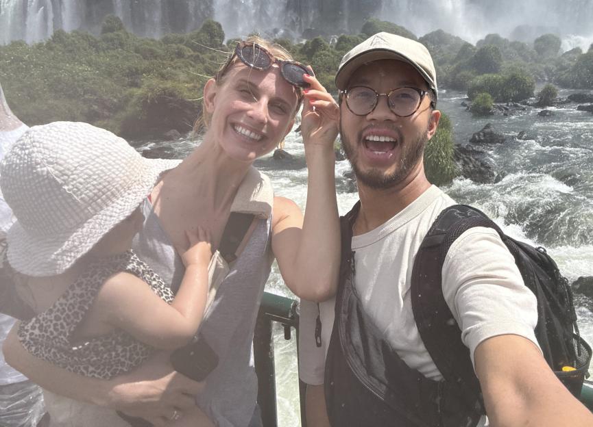 Minna Havstad and husband Andy with daughter Malva on their travels.