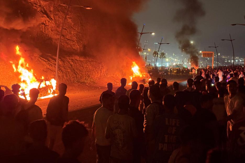Migrants gather in Fnideq to cross to the Spanish enclave of Ceuta