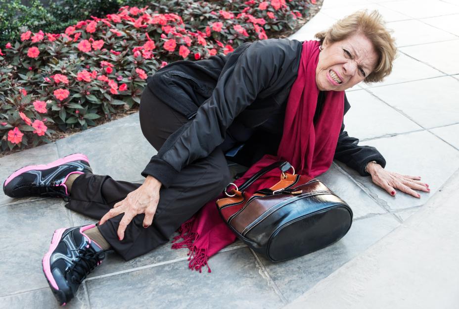 Fallen senior woman