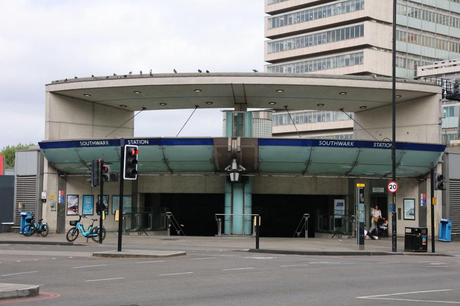 Entrance to Southwark London Underground Station.