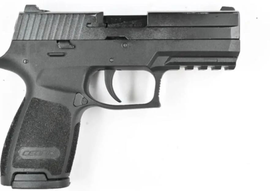 A converted blank-firing firearm recovered during a police investigation.
