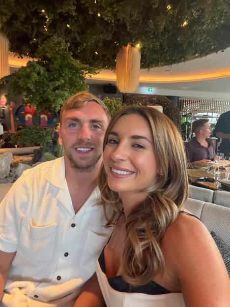Dani Dyer and Jarrod Bowen celebrating Dani's dad Danny Dyer's birthday.