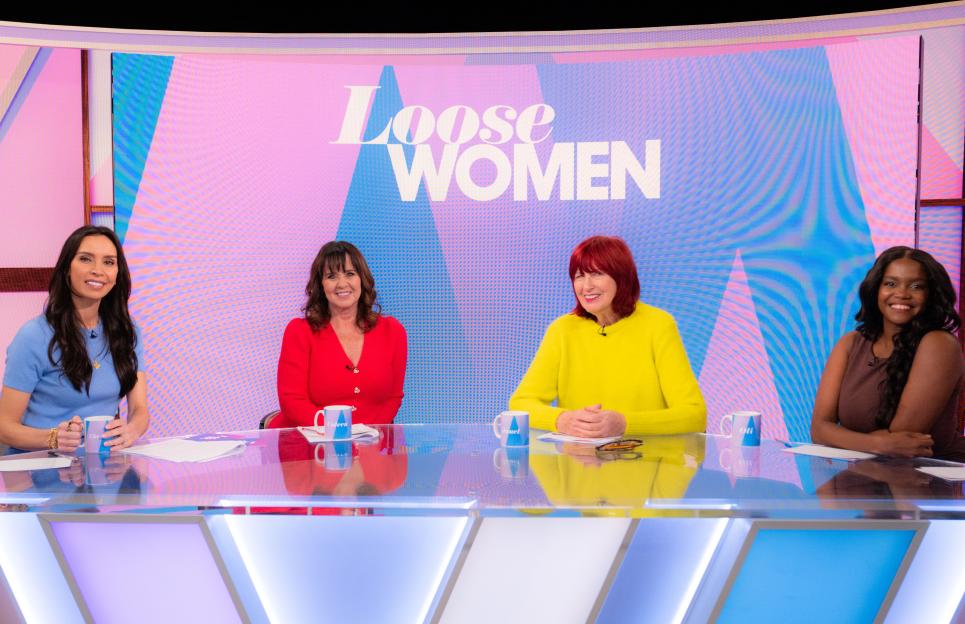 Christine Lampard, Coleen Nolan, Janet Street-Porter, and Oti Mabuse on the 'Loose Women' TV show.