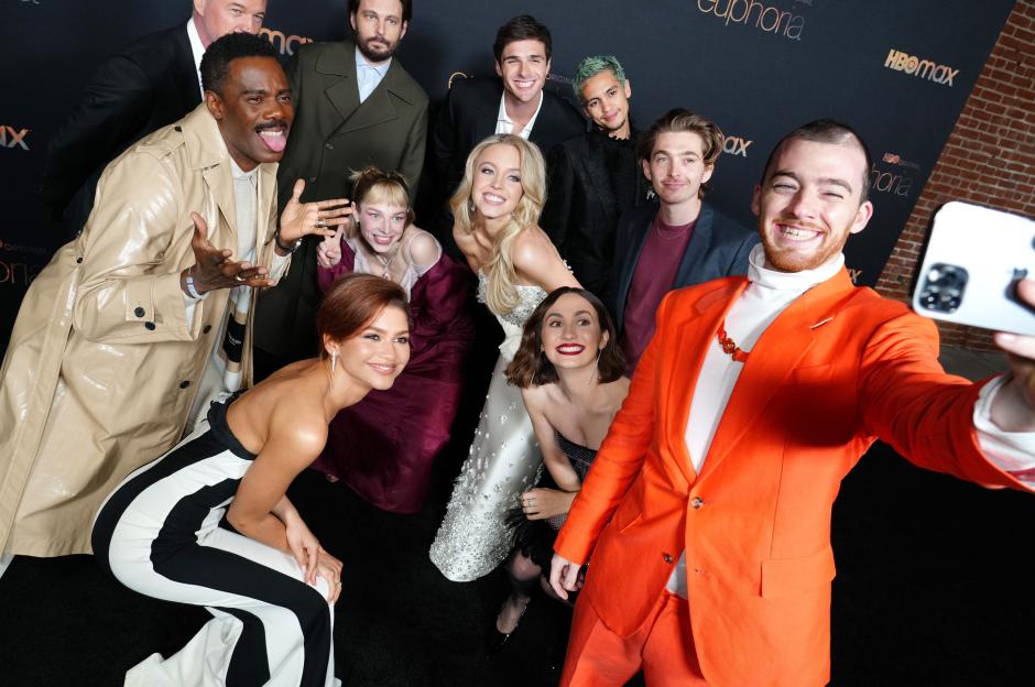 The cast of Euphoria Season 2 posing for a photo call.