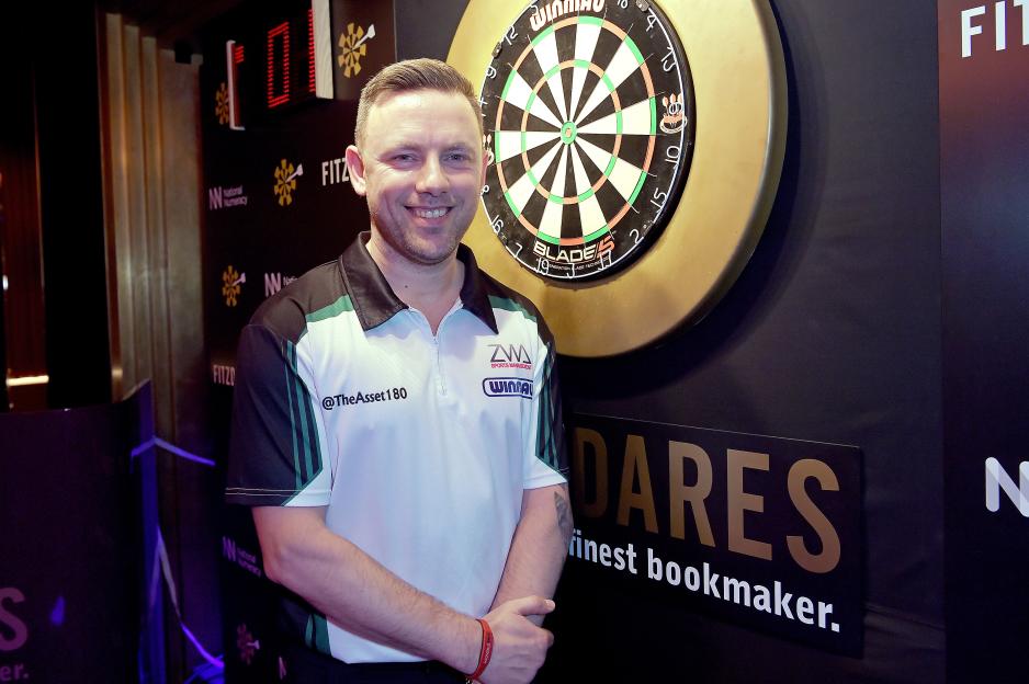 Paul Nicholson at Fitzdares' 'Darts at the Arts'.