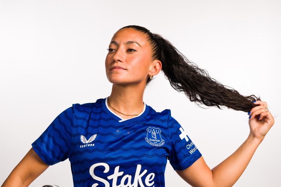 Maz Pacheco of Everton FC posing for a portrait.