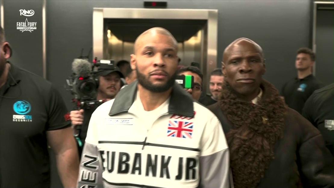 Chris Eubank Jr. and Chris Eubank Sr. arriving together.