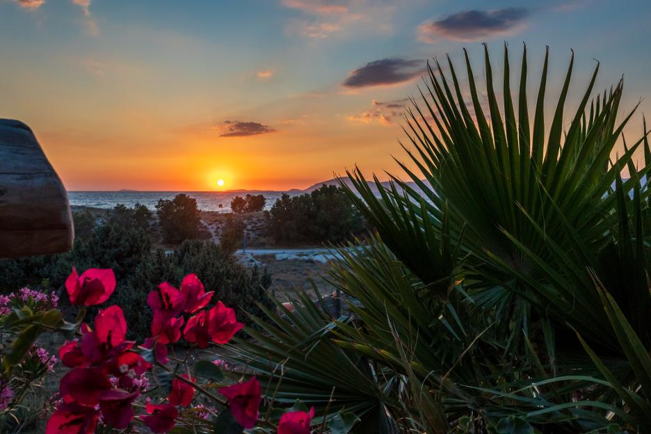 sunset at the beach in kos