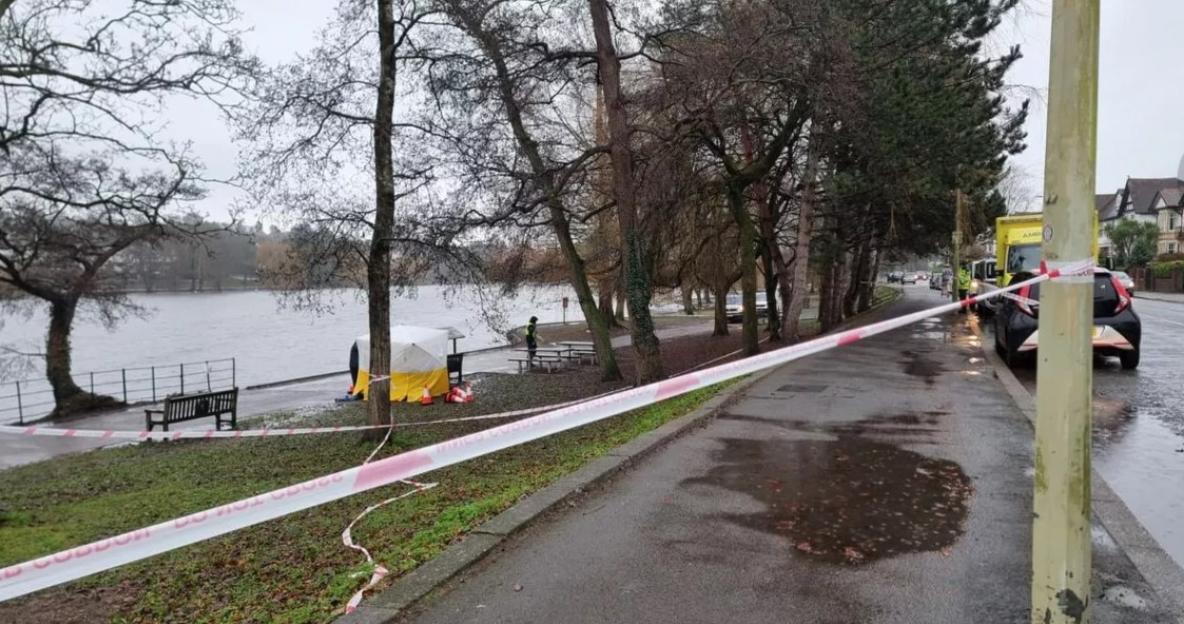 A tent is at the scene.