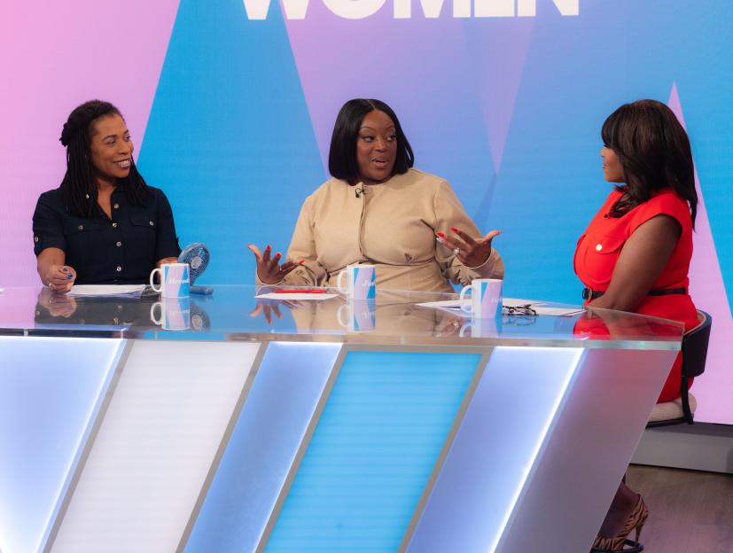 Brenda Edwards, Judi Love, and Kelle Bryan on the TV show 'Loose Women'.