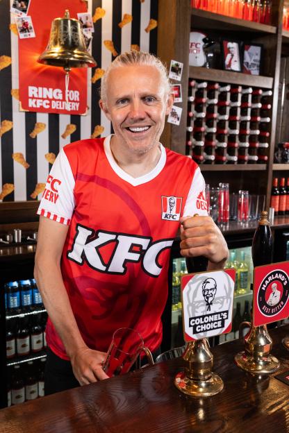 Jimmy Bullard promoting "The Colonel's Arms" for KFC Delivery.