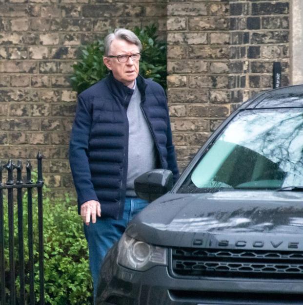 Peter Mandelson leaves his Regents Park home today