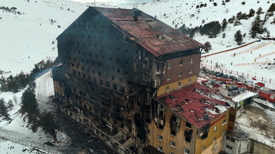 Hotel fire at a ski resort in Turkey