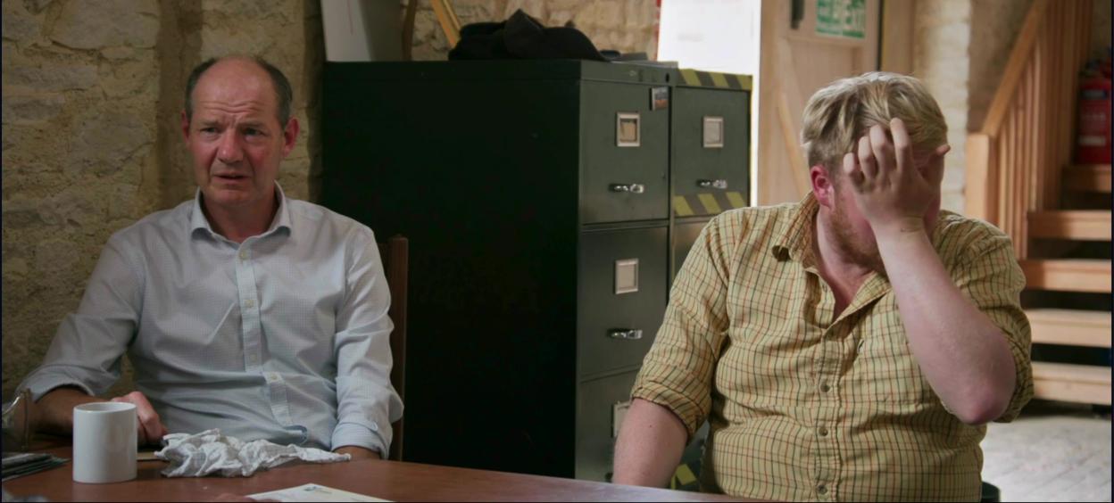 Kaleb Cooper breaking down in tears after Jeremy Clarkson revealed he had cancer on an episode of Clarkson’s Farm.