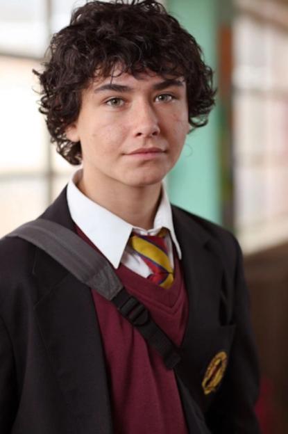 Will (William Rush) of Waterloo Road, wearing a school uniform and backpack.