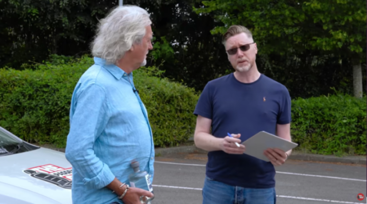 James May speaking to a driving examiner after failing his driving test.
