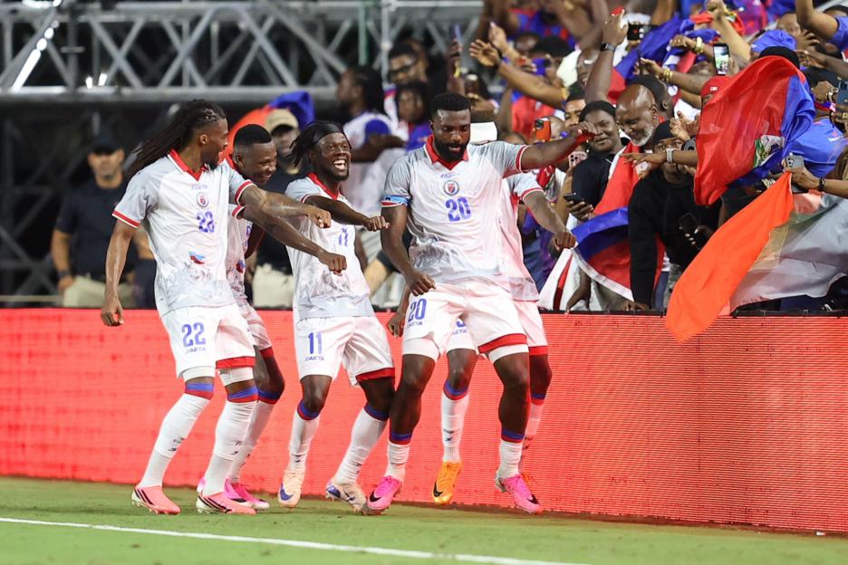 June 2, 2026, Fort Lauderdale, Florida, USA: Haiti forward Frantzdy Pierrot (20) celebrates a goal during the International friendly soccer match between Haiti and New Zealand. (Credit Image: ¿ Chris Arjoon/ZUMA Wire) EDITORIAL USAGE ONLY! Not for Co
