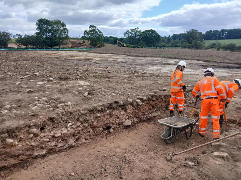 Historical excavation site of one of the UK's largest Roman graves