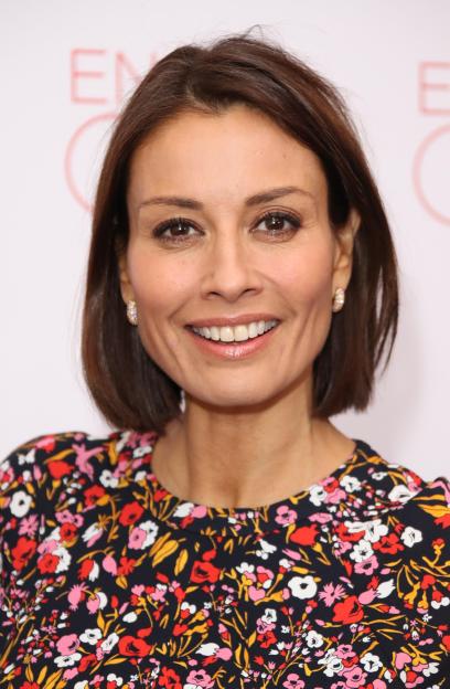 Melanie Sykes smiling at the VIP performance of 'La Bohème'