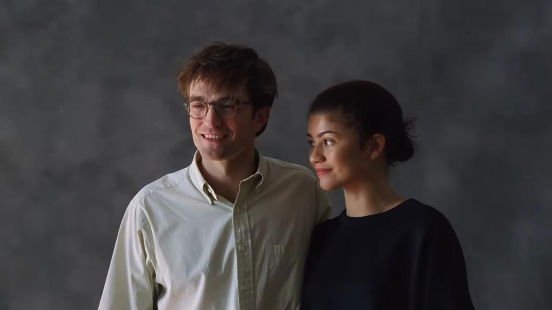 Robert Pattinson and Zendaya as a happily engaged couple in The Drama.