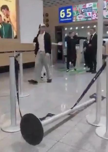 VIDEO: Passengers 'attack' airport staff in shocking brawl after being thrown off plane for alleged drunken rampage