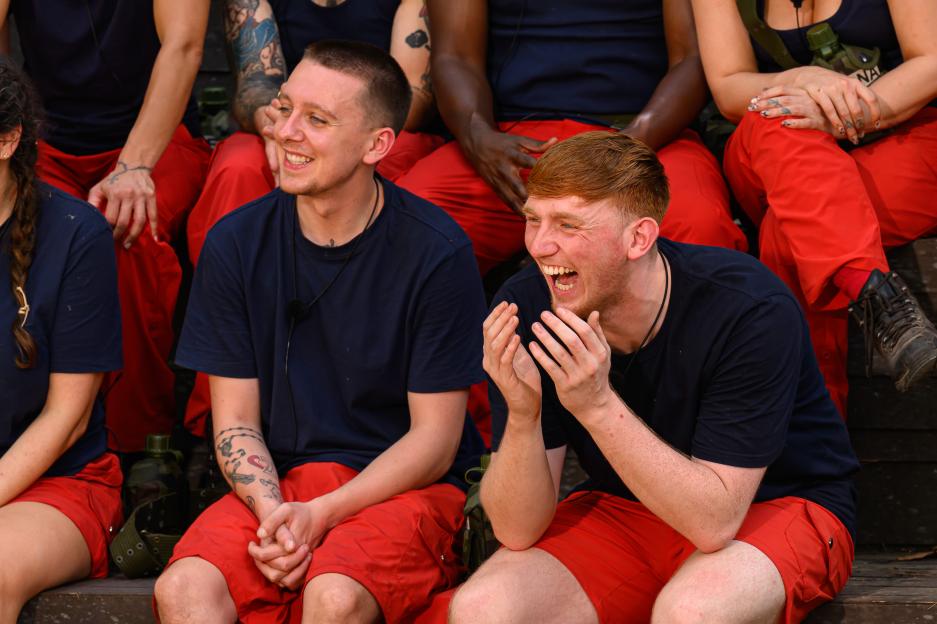 Aitch and Angry Ginge from "I'm a Celebrity... Get Me Out of Here!" TV show, Series 25, during a Bushtucker Trial, Camp Fright.