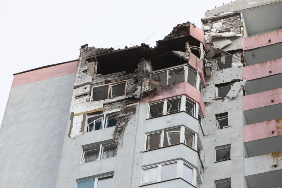 Apartment building hit by Russian drone in Desnianskyi district of Kyiv, Ukraine - 08 Jul 2026