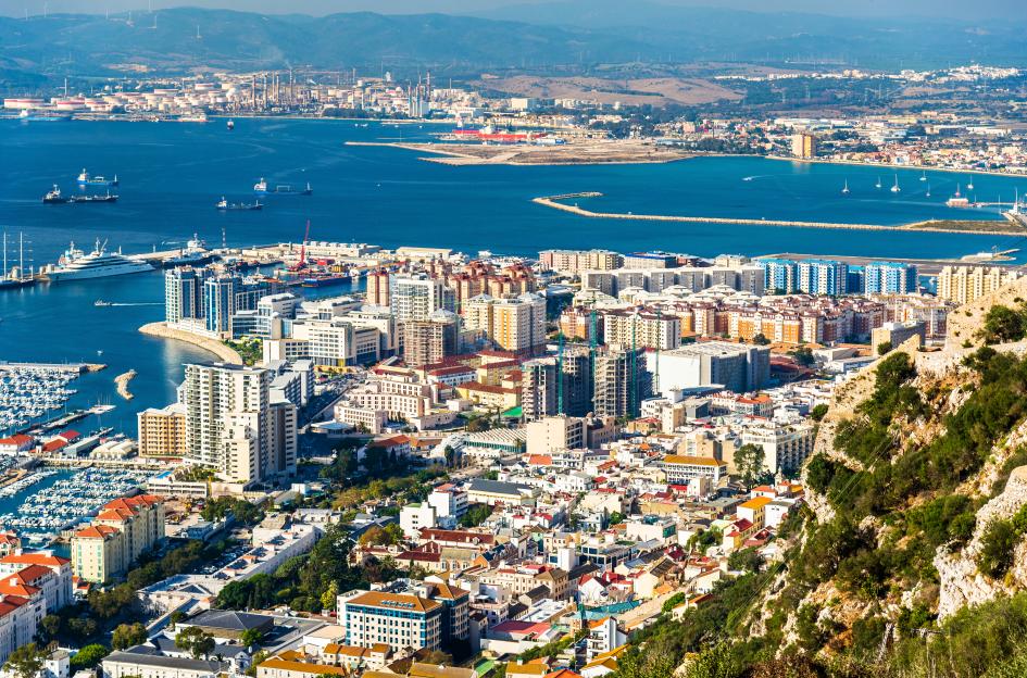 Urban area of Gibraltar seen from the rock