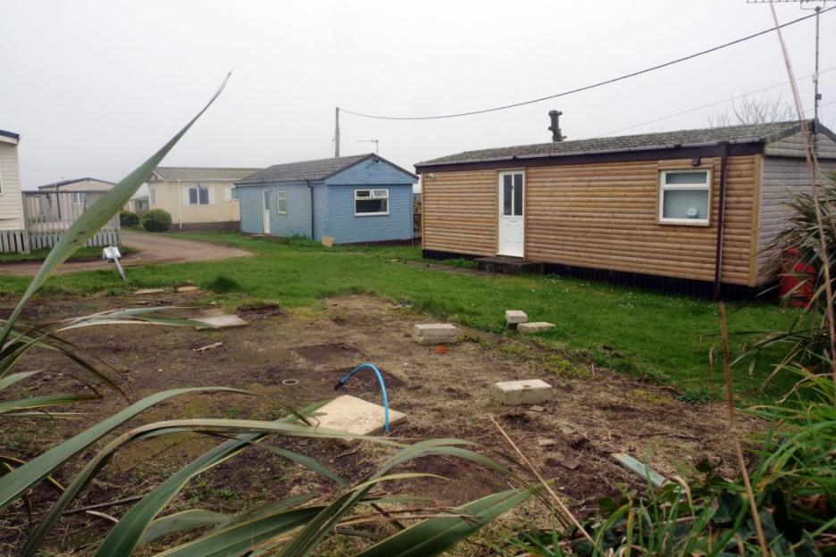 Multiple mobile homes in a camp.