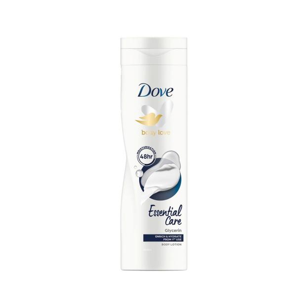 Dove Essential Care Glycerin Body Lotion.