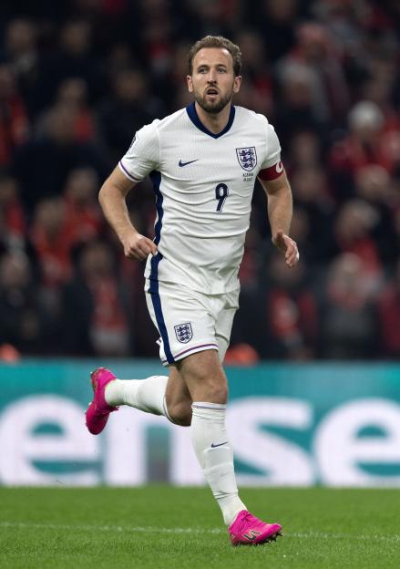 Harry Kane of England in action during the FIFA World Cup 2026 qualifier.