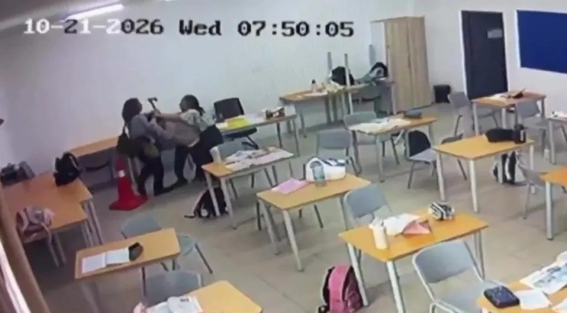 Terrifying moment twisted student, 16, livestreams axe attack on teacher in classroom as panicked teenagers flee