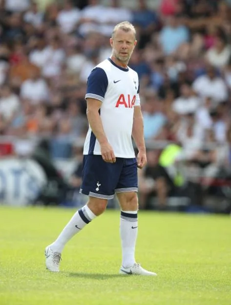 Justin Edinburgh playing in the Spurs Legends charity match.