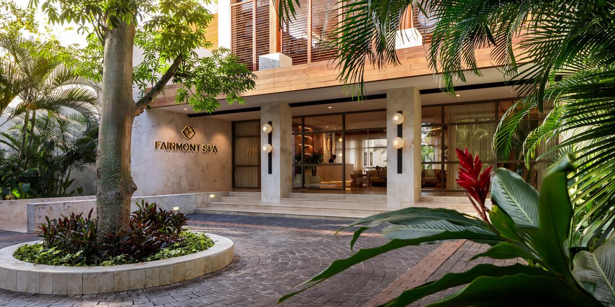 The entrance to the Fairmont Spa at Fairmont Mayakoba.