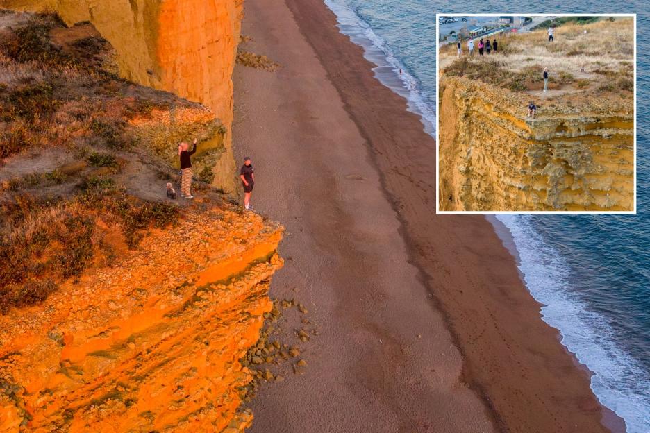 Daredevil Teen Poses at the Precipice of Crumbling 150ft Cliff Made Famous by ITV Drama