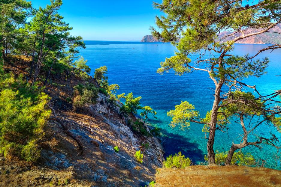 Sunny day on Aegean coast of Turkey