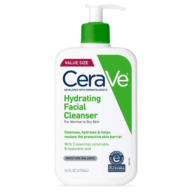 CeraVe Hydrating Facial Cleanser, 16 fl oz (473mL) bottle.