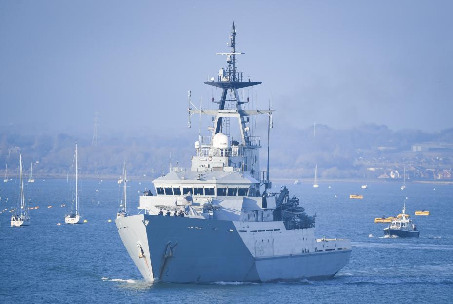 Four Royal Navy Fishery Patrol Vessels Leave Portsmouth